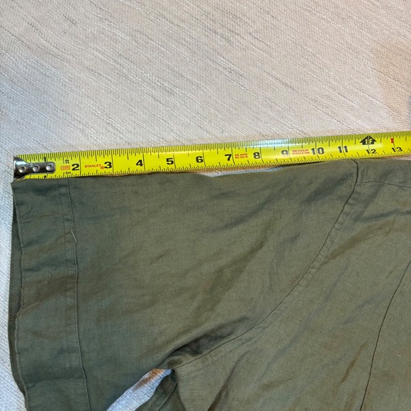 Everlane Linen Tunic Top Olive Green Short Sleeve Relaxed Fit Womens Size M - Picture 11 of 11